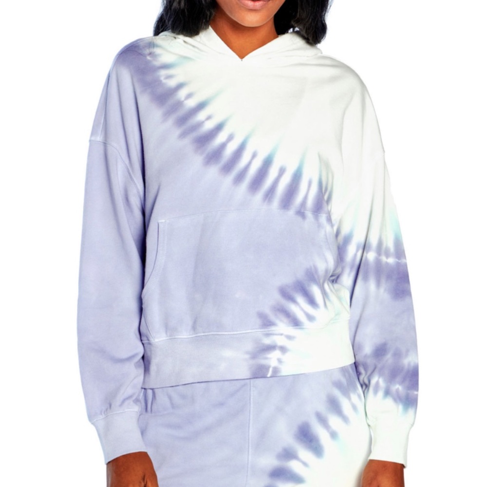 NWT Wildfox Tie Dye Hoodie - sz XS -Purple, Aqua, white